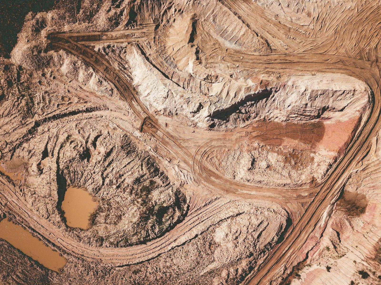 Open-pit mine terraces